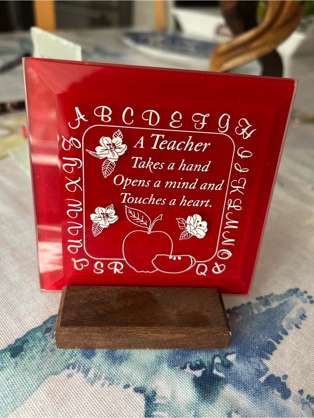 Red Teacher Decorative Plaque